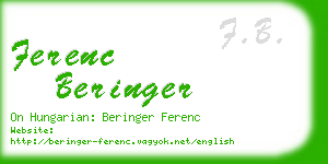 ferenc beringer business card